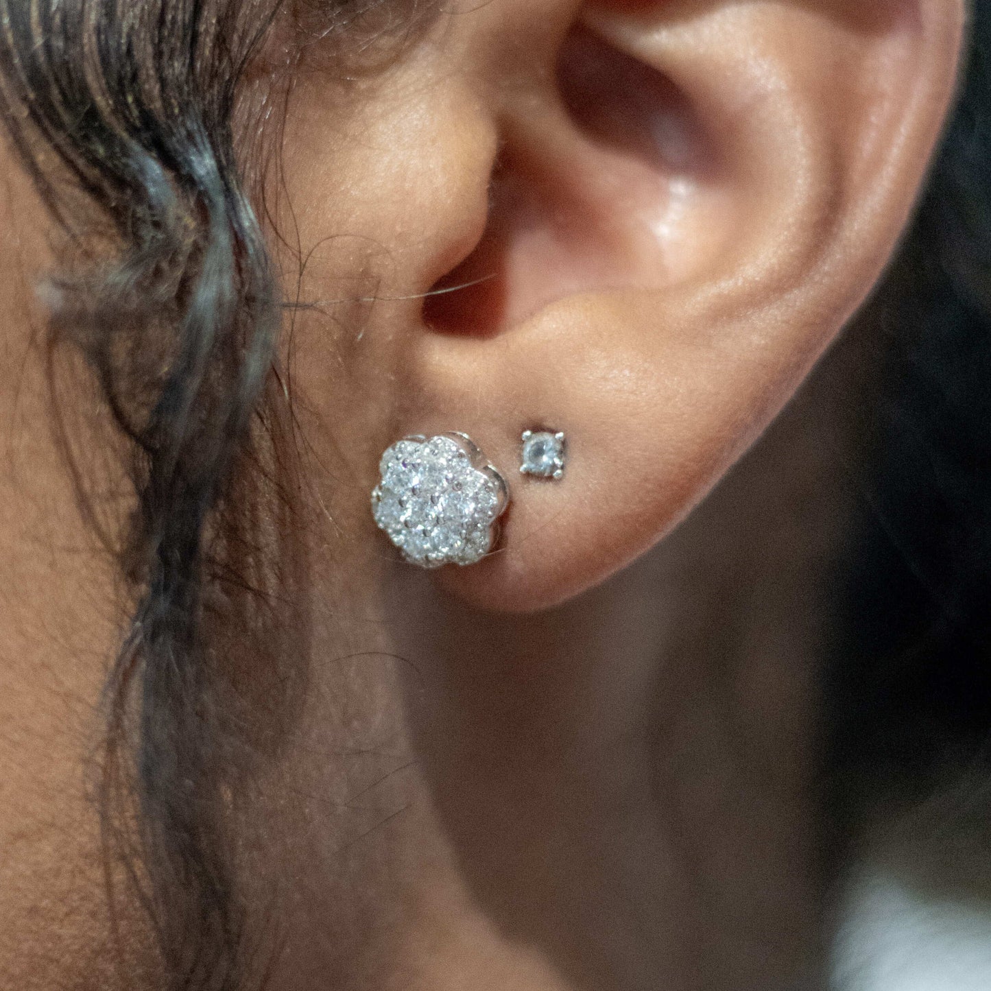 Moissanite Honeycomb Frosted Earrings