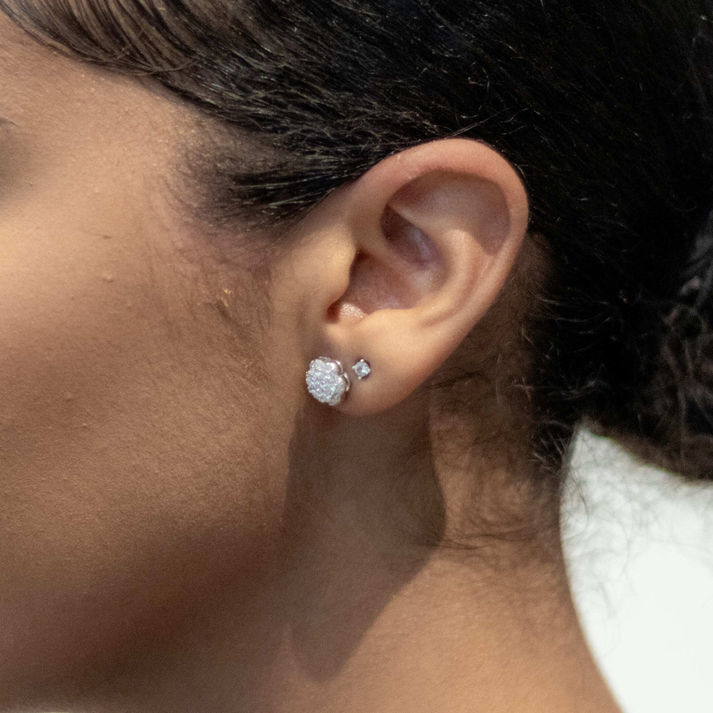 Moissanite Honeycomb Frosted Earrings