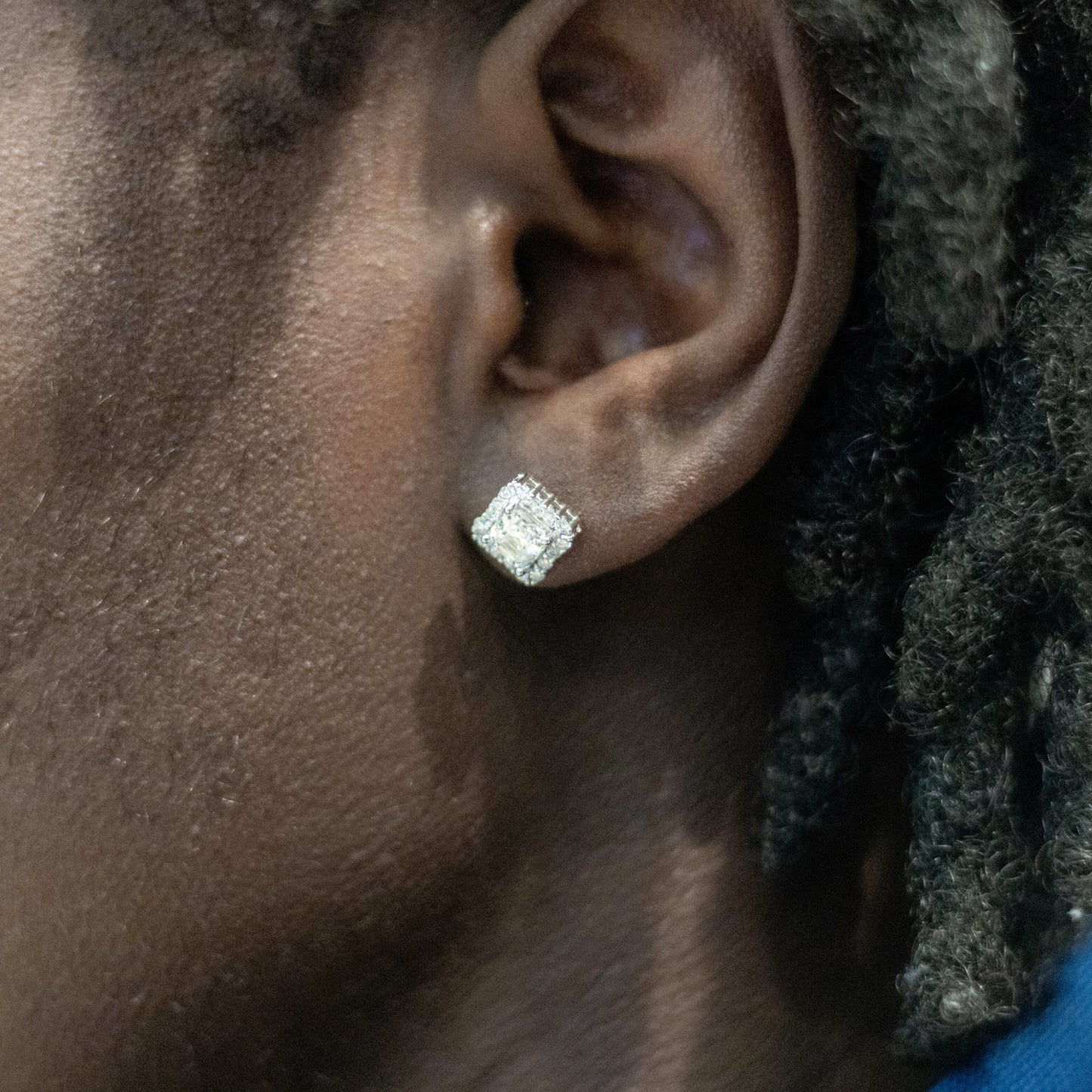 Moissanite Clustered Princess Cut Earrings
