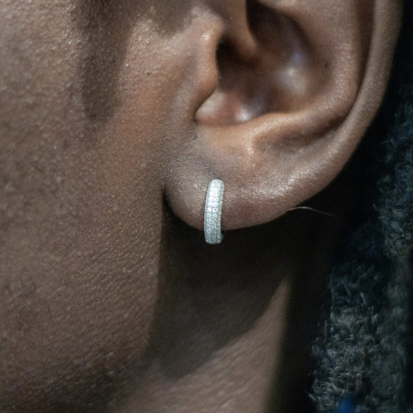 Moissanite Hoop Frosted Earrings