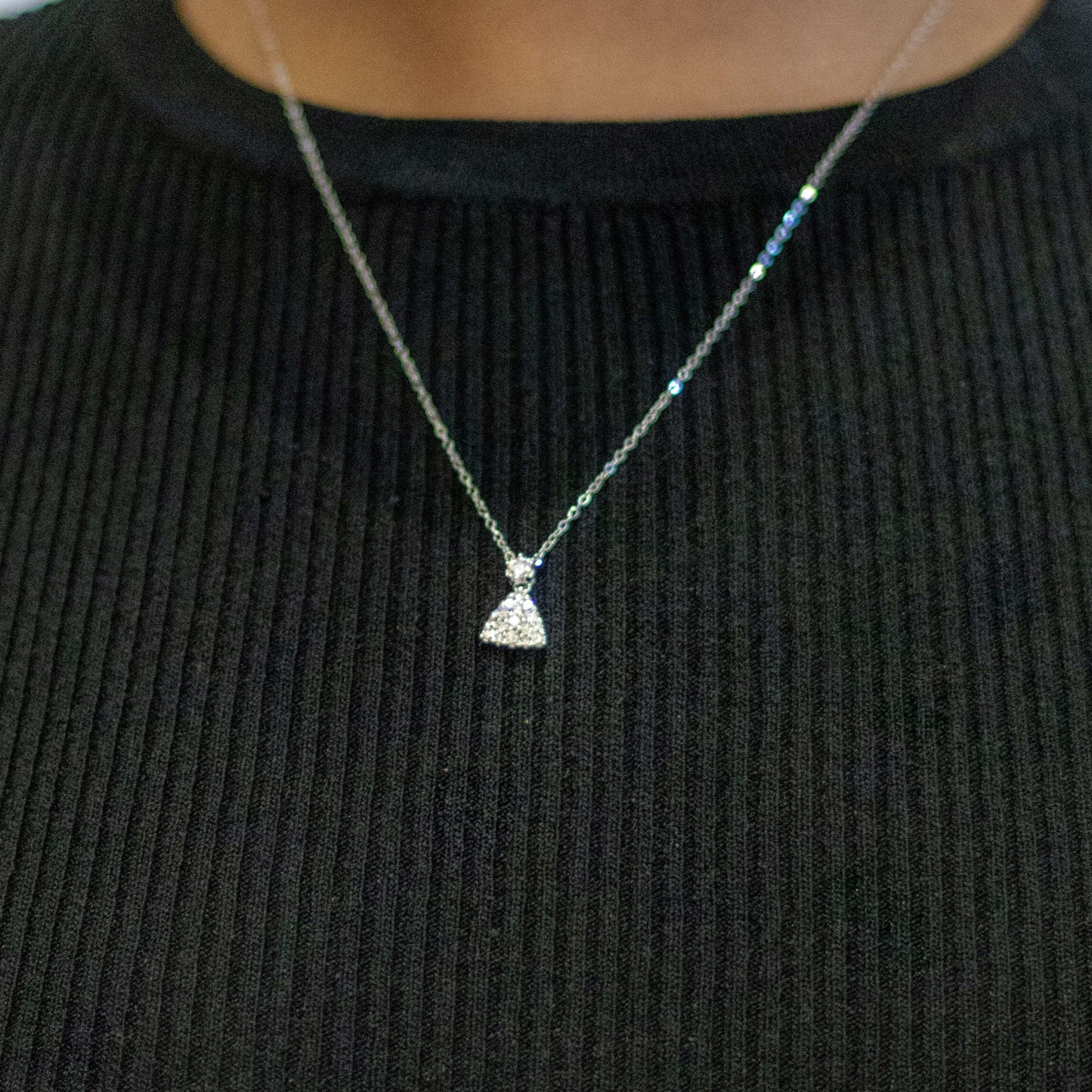 Moissanite Triangle Necklace