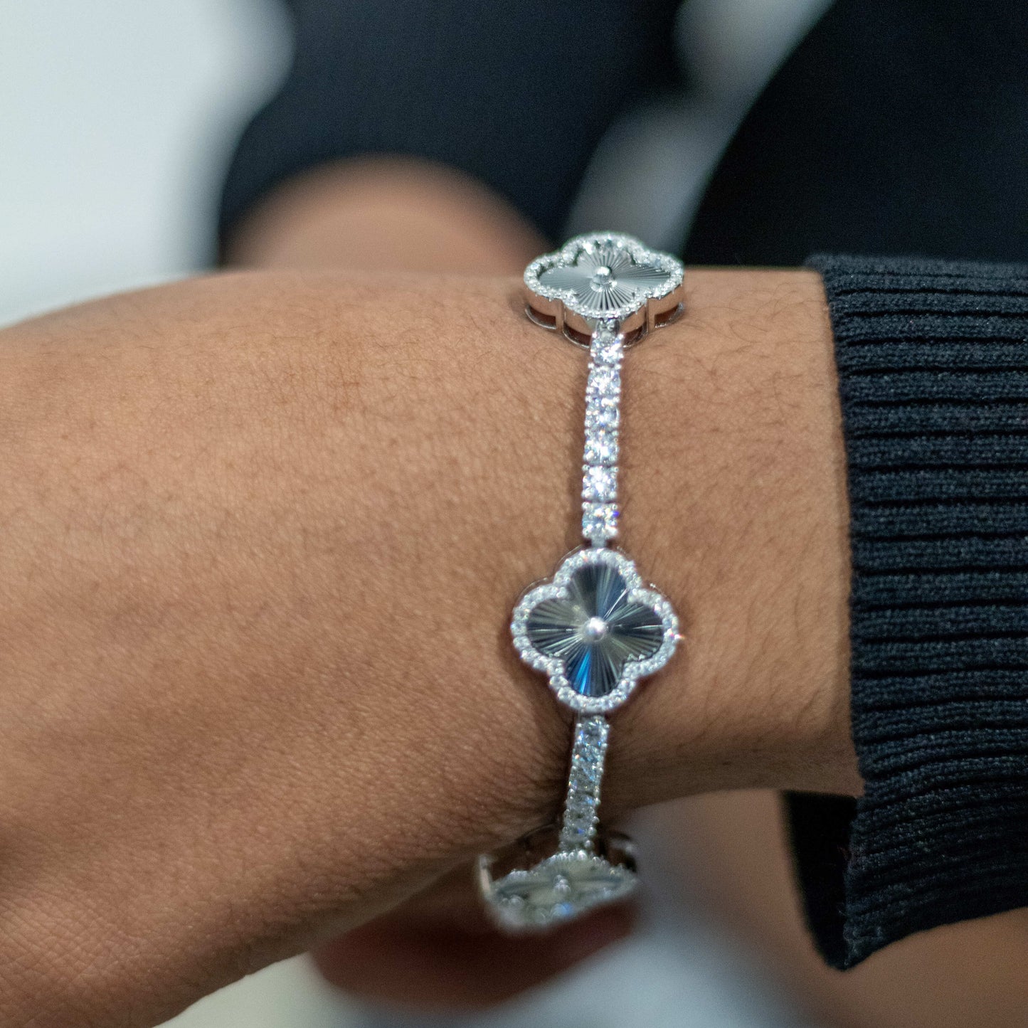 Moissanite Clover Tennis Bracelet