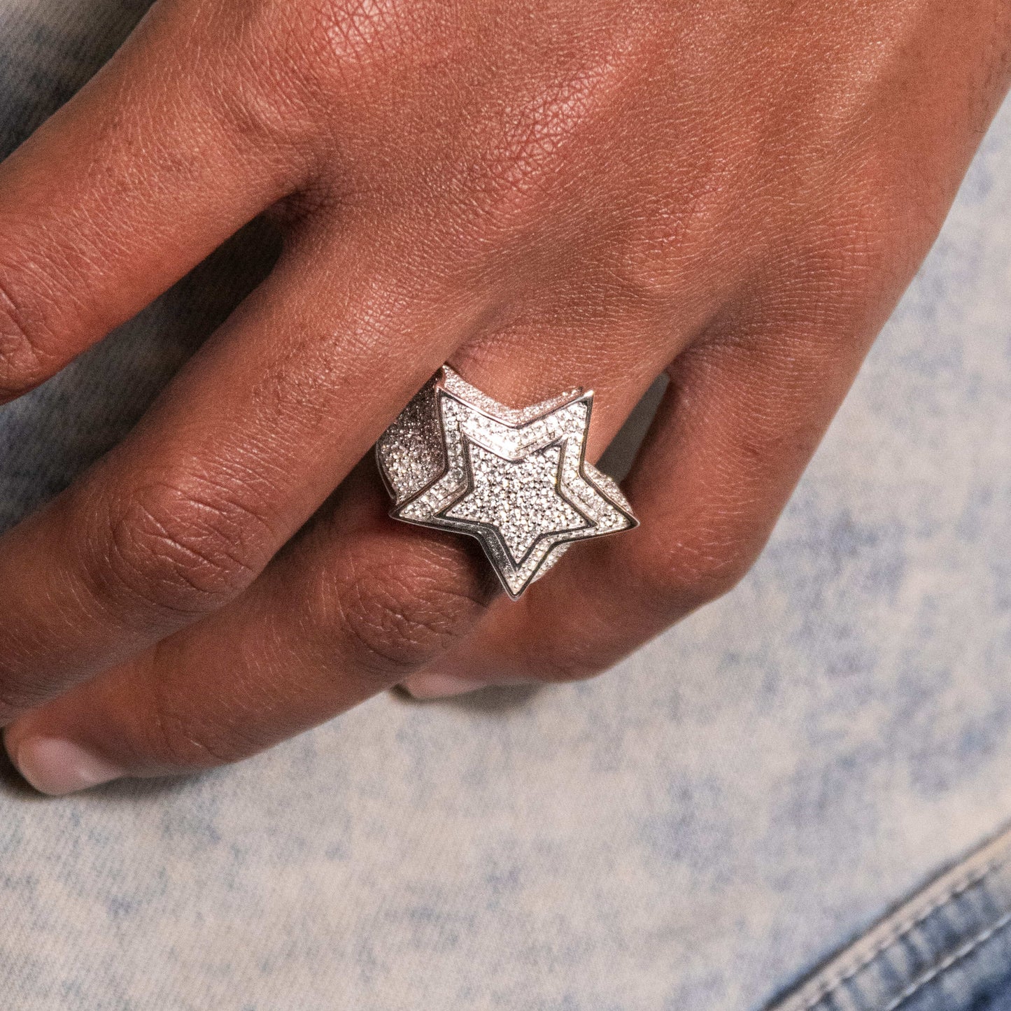 Moissanite Layered Star Ring