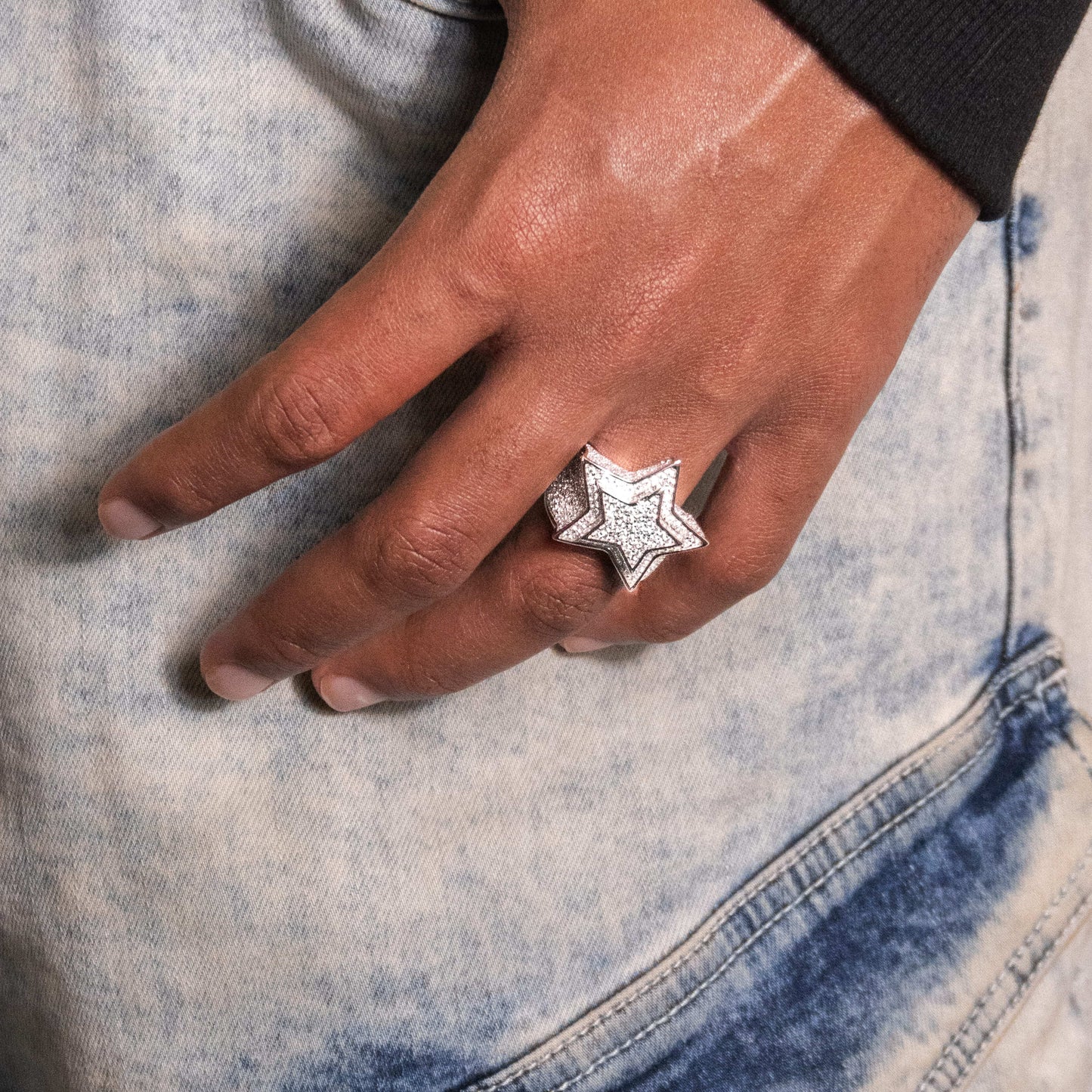 Moissanite Layered Star Ring